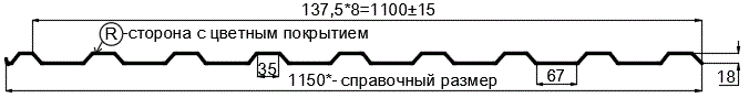 Фото: Профнастил МП20 х 1100 - R (ПЭ-01-7016-0.4±0.08мм) в Павловском Посаде