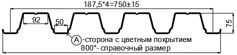 Фото: Профнастил Н75 х 750 - A (ПЭ-01-5002-0.7) в Павловском Посаде