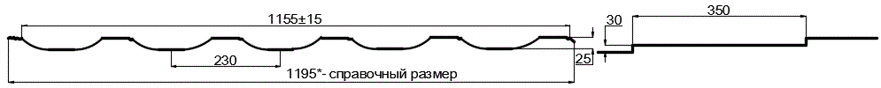 Металлочерепица МП Трамонтана-M (PURMAN-20-9010-0.5) в Павловском Посаде