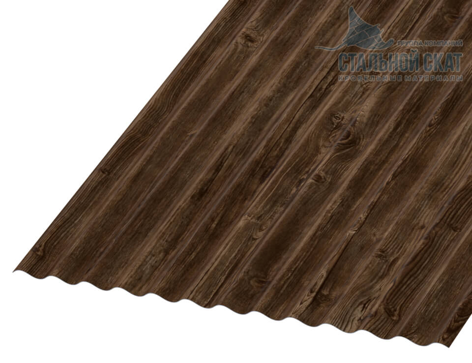 Фото: Профнастил МП18 х 1100 - A (ECOSTEEL_MA-01-МореныйДуб-0.5) в Павловском Посаде