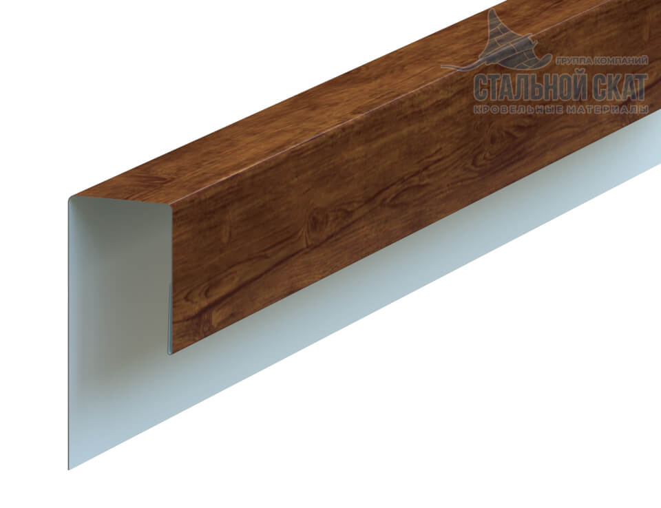 Фото: Планка J-профиль 24х18х3000 (ECOSTEEL-01-МореныйДуб-0.5) в 