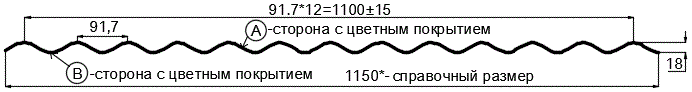 Фото: Профнастил МП18 х 1100 - A (ECOSTEEL_MA_Д-12-Античный Дуб-0.45) в Павловском Посаде