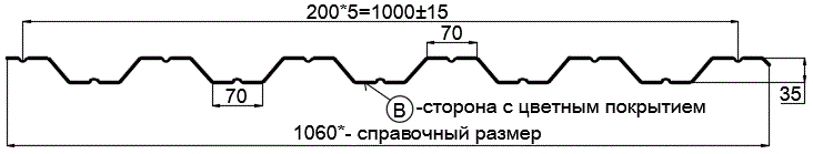 Фото: Профнастил НС35 х 1000 - B (ПЭ-01-2004-0.7) в Павловском Посаде