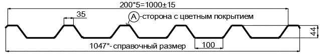Фото: Профнастил С44 х 1000 - A NormanMP (ПЭ-01-3005-0.5) в Павловском Посаде