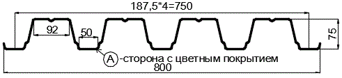 Фото: Профнастил Н75 х 750 - A (ПЭ-01-1018-0.7) в Павловском Посаде