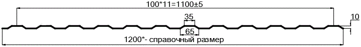 Фото: Профнастил оцинкованный МП10 х 1100 (ОЦ-01-БЦ-0.65) в Павловском Посаде