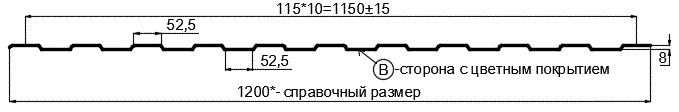 Фото: Профнастил С8 х 1150 - B (ПЭ-01-3011-0.45) в Павловском Посаде
