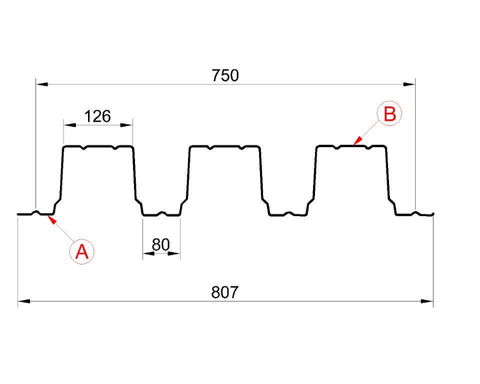 Профнастил Н114 х 750 - A (ПЭ-01-9003-0.8) в Павловском Посаде