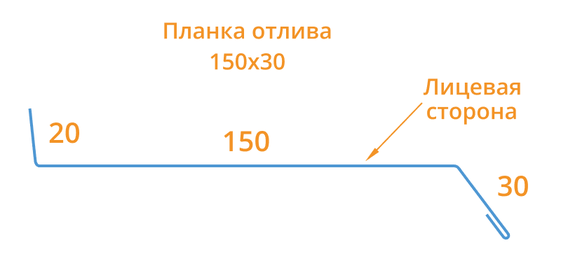 Планка отлива 150х30х2000 (ECOSTEEL_MA-01-Сосна-0.5) в Павловском Посаде