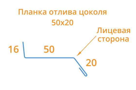 Планка отлива цоколя 50х20х2000 (ECOSTEEL_T-01-Сосна-0.5) в Павловском Посаде