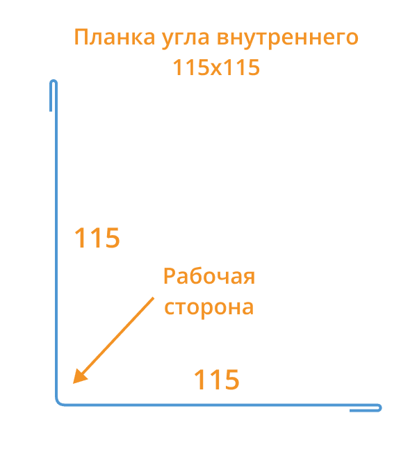 Планка угла внутреннего 115х115х2000 (ПЭ-01-3009-0.45) в Павловском Посаде